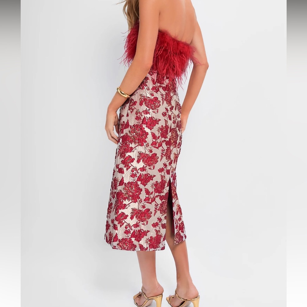 Tuckernuck Strapless Dress with Red Floral Design - Picture 3 of 14